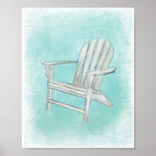 Rustikales Dekor der Adirondack-Leinwand Coastal B Poster