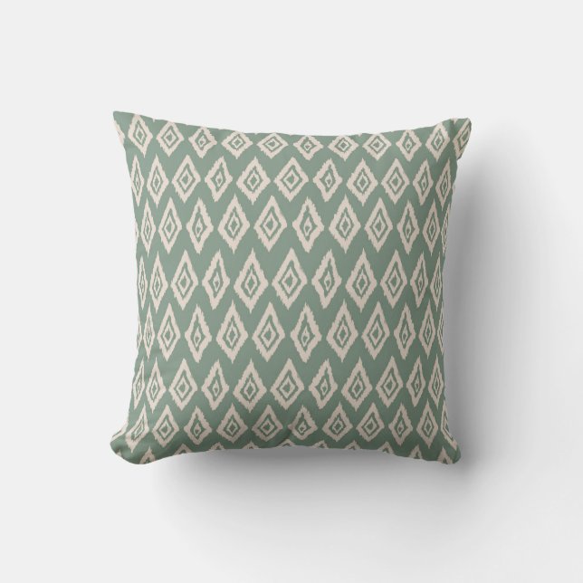 Rustikales Diamond Ikat Pattern Kissen (Vorderseite)