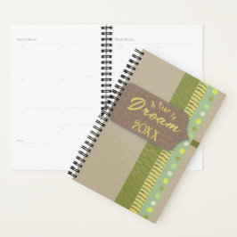 Rustikales digitales Scrapbook Dream Green Tan Bro Planer