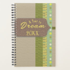 Rustikales digitales Scrapbook Dream Green Tan Bro Planer