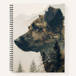 Rustikales Dog Forest Landscape Notebook Notizbuch