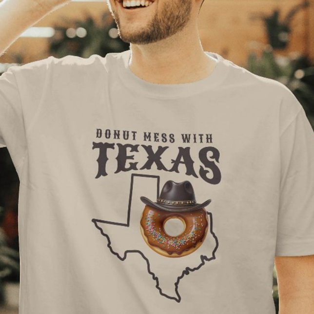 Rustikales Donut-Chaos mit Texas T-Shirt (Rustic Donut Mess with Texas T-Shirt)