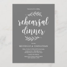 Rustikales Drehbuch, Grau, Hochzeit-Probe-Dinner