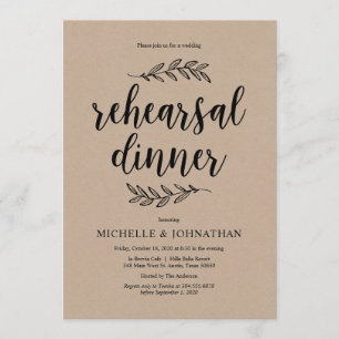 Rustikales Drehbuch, rustische Kraft, Probe Abende Einladung