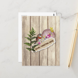 Rustikales Drehpapier Holzölfarbe Persönliche Beze Postkarte