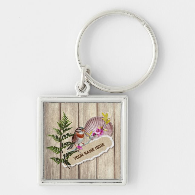 Rustikales Drehpapier Holzölfarbe Persönliche Beze Schlüsselanhänger (Vorne)