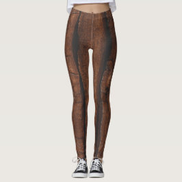 Rustikales dunkelbraunes Holz Leggings