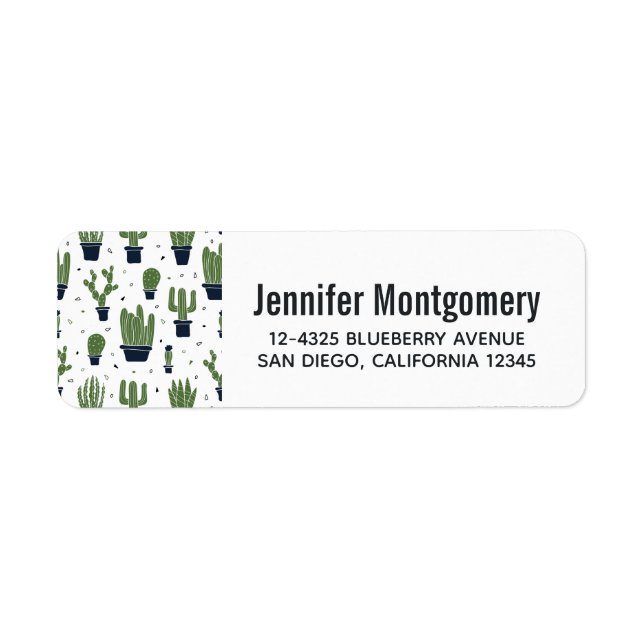 Rustikales dunkelgrünes Kaktus-Wüstenmuster (Vorne)