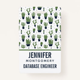 Rustikales dunkelgrünes Kaktus Wüstenmuster Beruf Ausweis