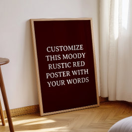 Rustikales dunkles rotes Brautpavillon Weihnachten Poster