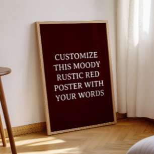 Rustikales dunkles rotes Brautpavillon Weihnachten Poster