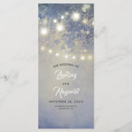 Rustikales Dusty Blue Wedding Programm für Lichter