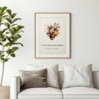Rustikales Eichenblüten-Poster in Elfenbein für de