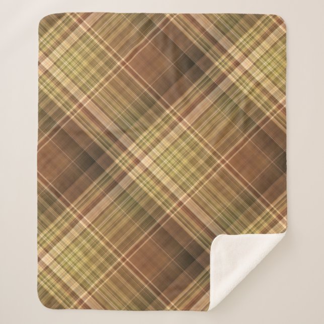 Rustikales Eichenbraun und Kariertes Olivenöl Sherpadecke (Vorderseite)
