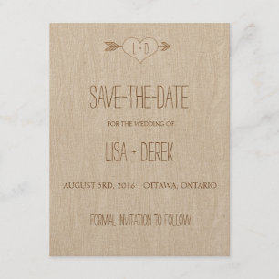 Rustikales einfaches Holz Save the Date
