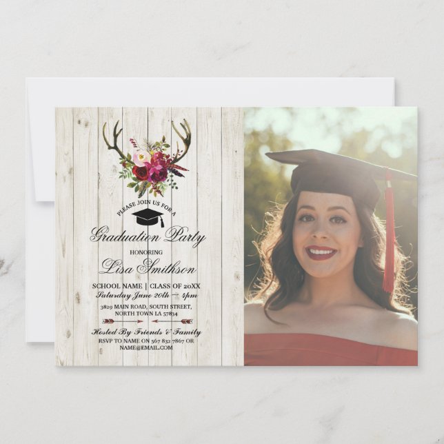 Rustikales Einladung (Vorderseite)