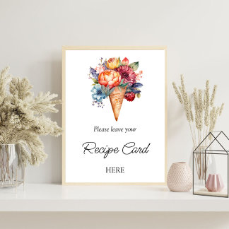 Rustikales Eiscreme-Brautparty Poster