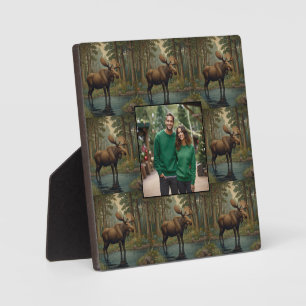 Rustikales Elchhirsch Foto Fotoplatte