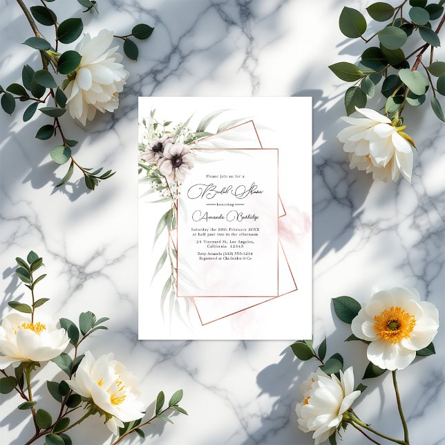 Rustikales Elegance Bronze Geometrisches Brautpart Einladung (Rustic Elegance Bronze Geometric Bridal Shower Invitation)