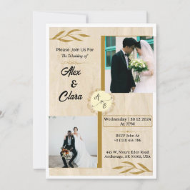 Rustikales Elegance Custom Foto Einladung