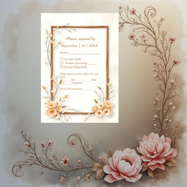 rustikales Elegant blutneutral RSVP Karte (Von Creator hochgeladen)