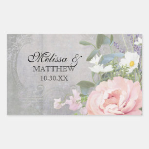 Rustikales Elegant Rechteckiger Aufkleber