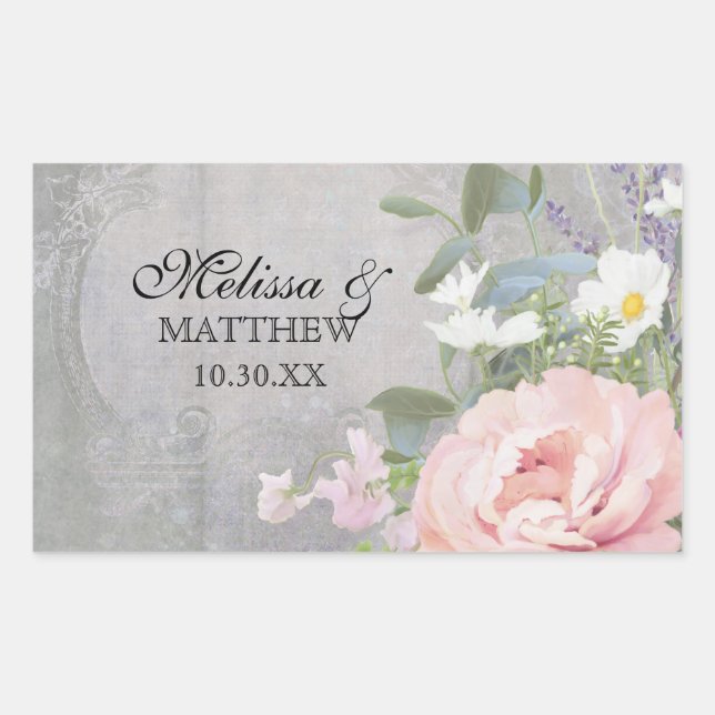 Rustikales Elegant Rechteckiger Aufkleber (Vorderseite)