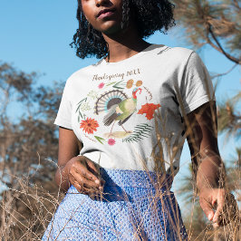 Rustikales Elegant Türkei Erntedank Botanisch T-Shirt