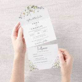 Rustikales Elegant Whimsical Boho UAWG Wedding All In One Einladung