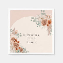 Rustikales Elegante Boho Terracotta Pampas Wedding