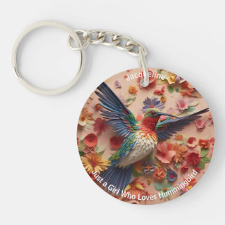 Rustikales Elegante Funny Hummingbird Personalisie Schlüsselanhänger