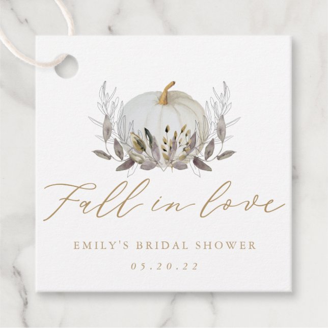 Rustikales Elegante Herbst in Liebe Hochzeitsfeier Geschenkanhänger (Vorderseite)