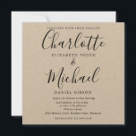 Rustikales elegantes Black Script Kraft Wedding Einladung<br><div class="desc">Mit eleganten Stilbezeichnungen und dem von Ihnen gewählten Foto ist diese stilvolle,  rustikale Hochzeitseinladung personalisiert mit Ihren Hochzeitsdetails in schicken schwarzen Schriften. Entwickelt von Thisisnotme©</div>