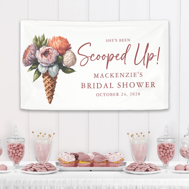 Rustikales Elegantes Brautparty Banner (Rustic yet Elegant Boho Ice Cream Bridal Shower Welcome Banner)