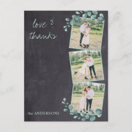 Rustikales elegantes Chalkboard-Foto Hochzeit Viel Postkarte