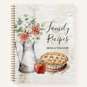 Rustikales elegantes Farmhouse-Familienkochbuch Notizbuch