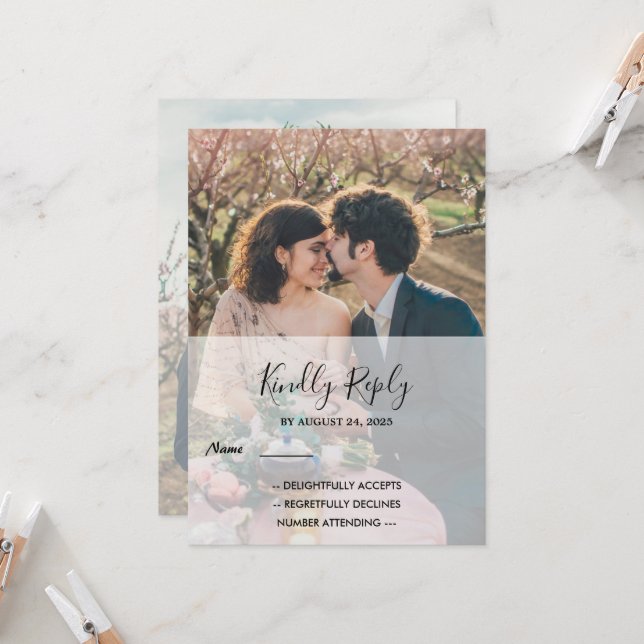 Rustikales, elegantes Foto Land Wedding UAWG Einladung (Vorderseite/Rückseite Beispiel)