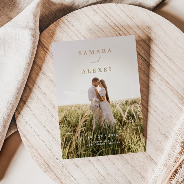 Rustikales, elegantes Foto-Script-Einladung zur Ho Einladung (Von Creator hochgeladen)