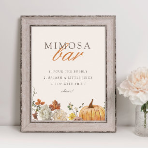 Rustikales Elegantes Herbst-Baby-Shower-Mimosa-Bar Poster