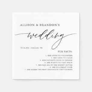 Rustikales Elegantes Hochzeitspass Fakten Napkins Serviette