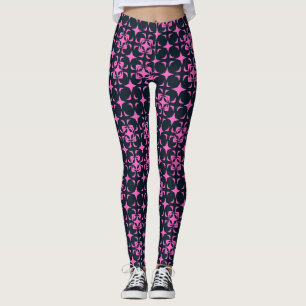 Rustikales Elegantes Rosa und Schwarz Leggings