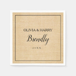 Rustikales, elegantes Skript Hochzeitsbuch Napkin Serviette