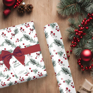 Rustikales Elegantes Weihnachtsgebäck Botanisch Geschenkpapier