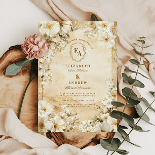 Rustikales Elfenbein Boho Hochzeit Einladung