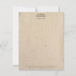 Rustikales Elfenbeinpapier - Minimalistisches Unte Mitteilungskarte