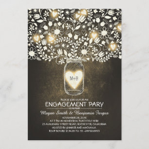 Rustikales Engagement für Hochzeiten Mason Jar läd Einladung
