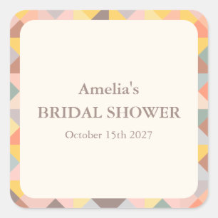 Rustikales erdbedingtes neutrales Brautparty Quadratischer Aufkleber