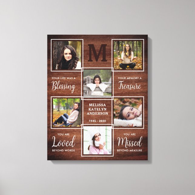 Rustikales Erinnerungsgedanken Foto bewahren Leinwanddruck (Vorderseite)