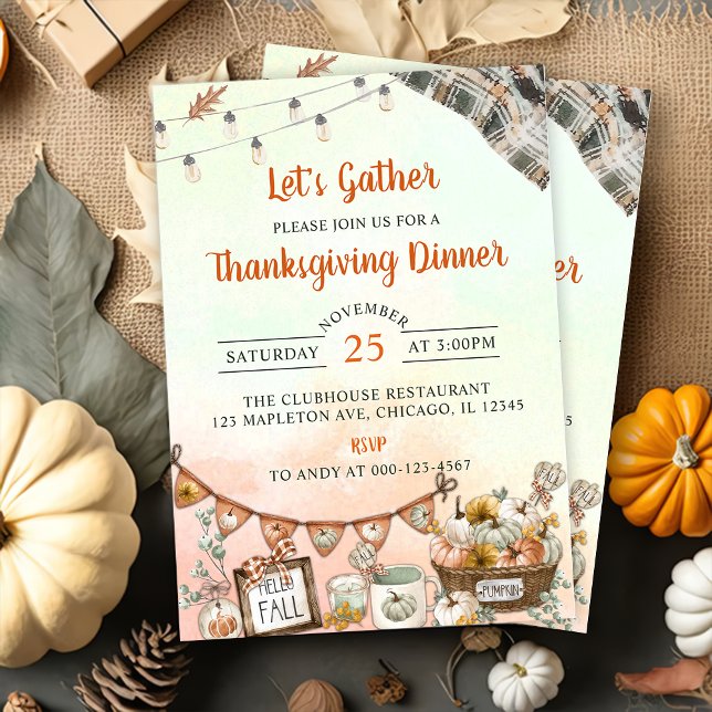 Rustikales Erntedank Dinner Pumpkin Einladung (Von Creator hochgeladen)