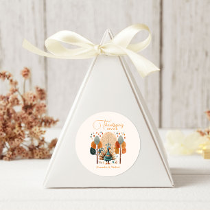 Rustikales Erntedank Dinner Pumpkin Runder Aufkleber